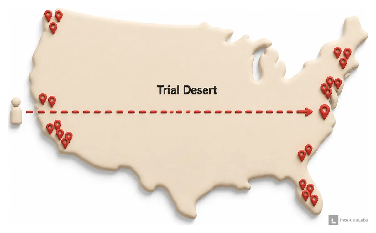 Illustration: Analysis of Key Segments: Geographic Access, Trial Deserts, and Site-Level Barriers
